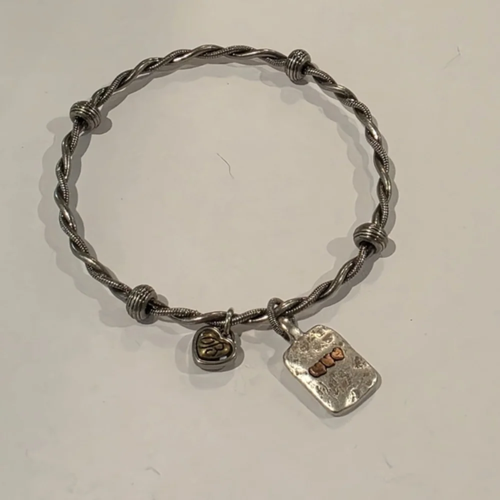 Brighton In My‎ Heart I Will Carry You Always Silver Gold Plated Charm Bracelet